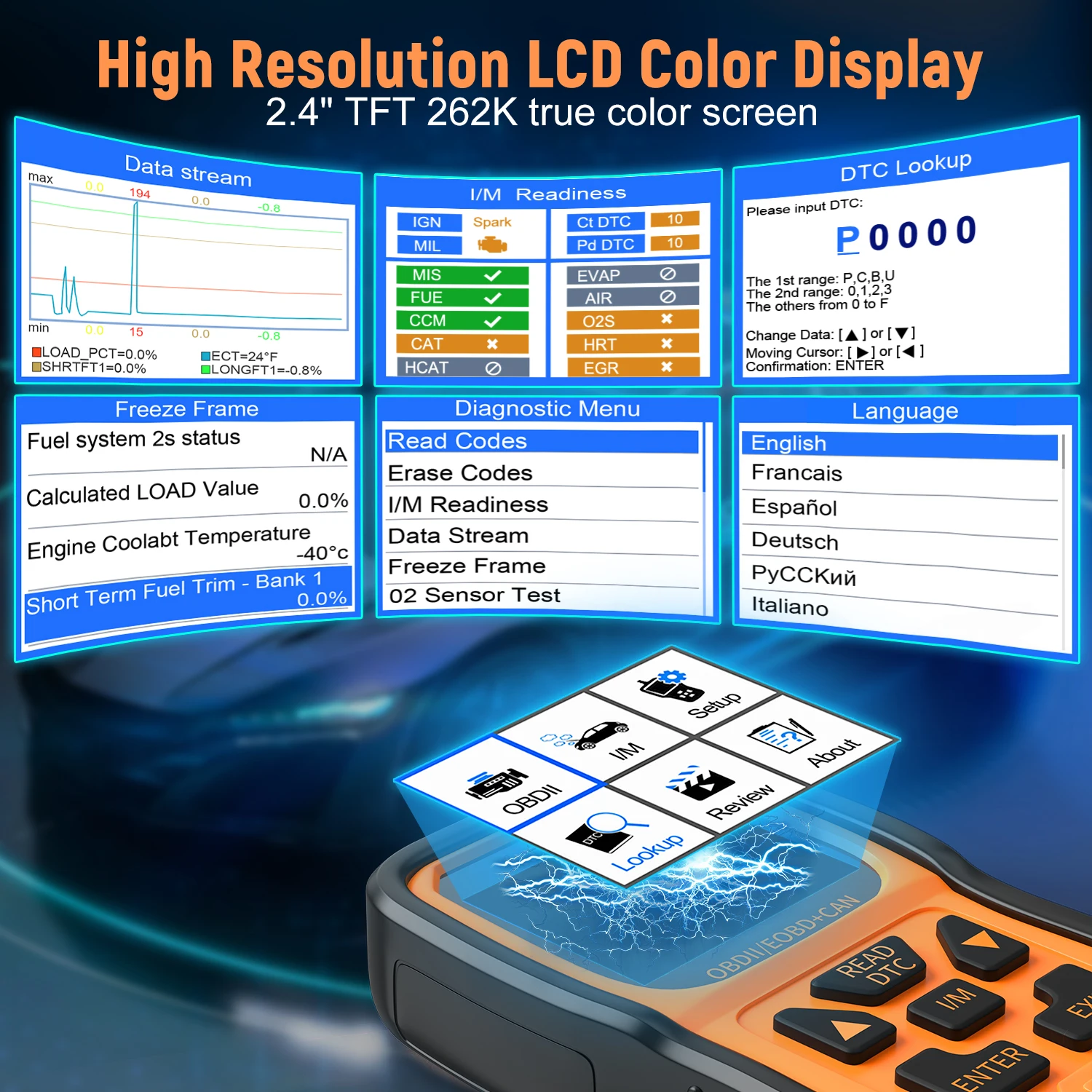 Autophix-herramienta de diagnóstico de coche OM126P EOBD OBD2, lector de código, transmisión de datos en vivo, búsqueda DTC, escáner automático OBD2