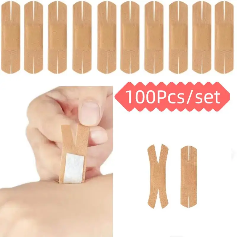 100Pcs High Elasticity Non-woven Fabric Breathable BandAid Bandage X-shaped Protective Sticker First Aid Wound Dressing Tape