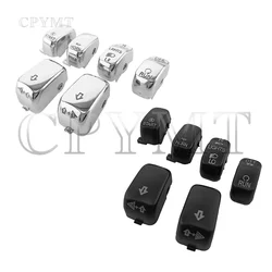 Motorcycle Handlebar Control Switch Cap Button Cover Kit Fit For Softail Fat Boy VRSC Sportster XL 883 1200
