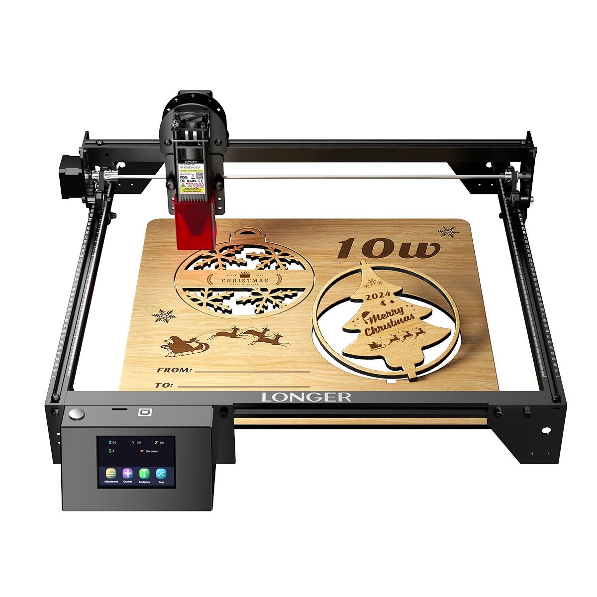 

Longer Ray 5 10W laser engraving machine Large size space 400mm * 400mm 3.5 built-in touch screen and offline work