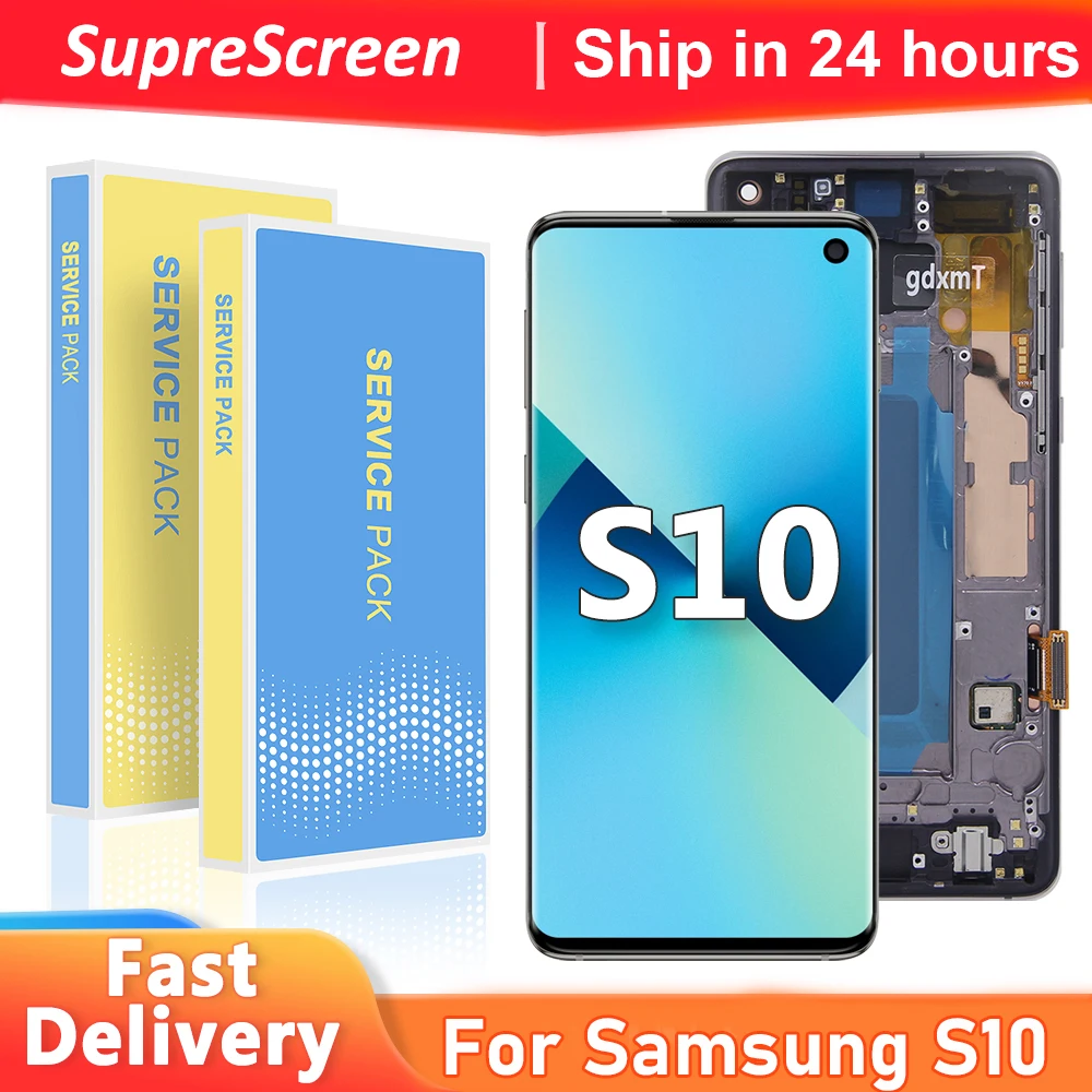 AMOLED для Samsung S10 SM-G973F SM-G973U SM-G973W ЖК-дисплей с цифровым преобразователем сенсорного экрана в сборе для Samsung S10, замена экрана AMOLED для Samsung S10 SM-G973F SM-G973U SM-G973W ЖК-дисплей с цифровым преобразователем сенсорного экрана в сборе для Samsung S10, замена экрана