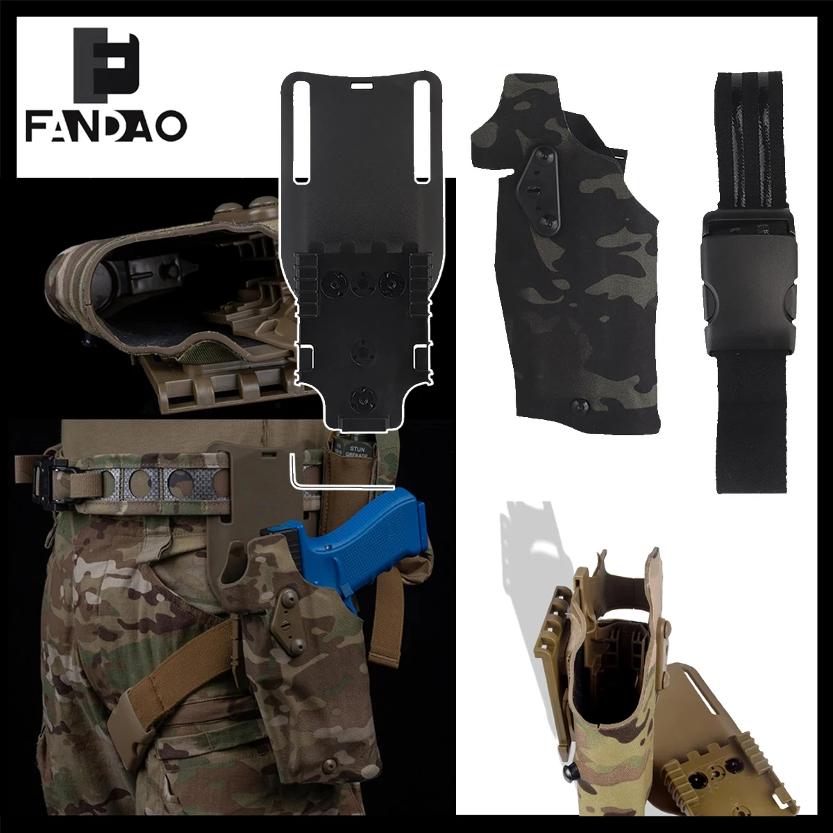 

Tactical G17 19 Pistol Holster ALS Left Hand Adjustable Quick Pullout Cover X300 Lighting Protective Cover for Airsoft Shooting