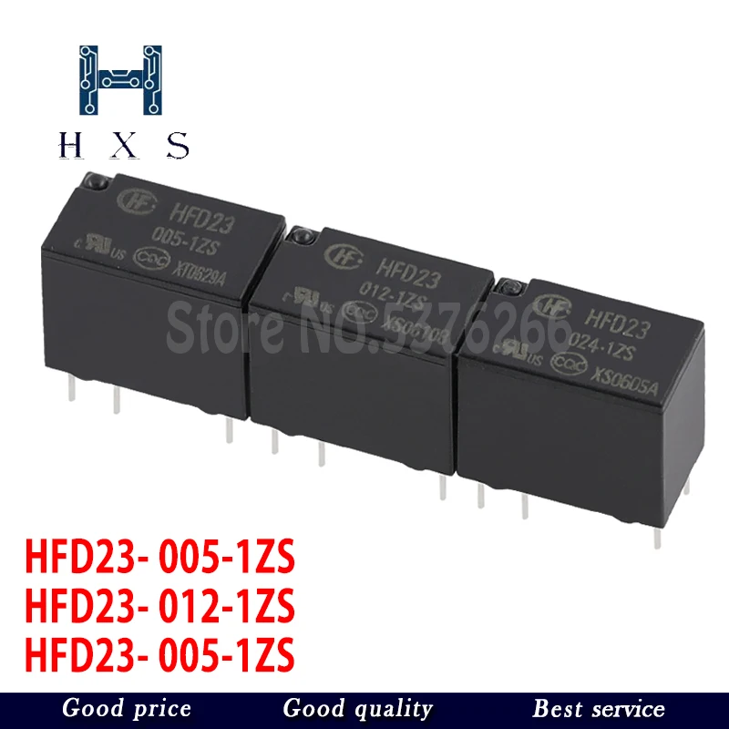 2PCS  HFD23-012-1ZS 12V HFD23-005-1ZS 5V  HFD23-024-1ZS 24V 6Pin group conversion HFD23 Relay