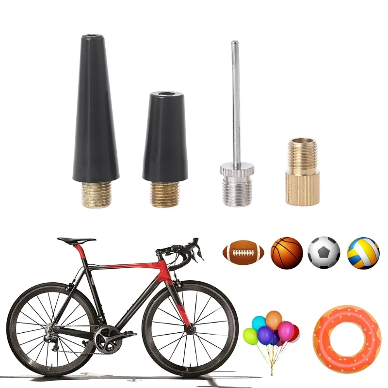 Bike Tire Val ve Adapter Ball Needle Balloon Nozzle Inflation Inflator Adapter Air Accessories