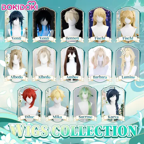 I LAGER Traveler Fischl Venti Kaeya Albedo Diluc Amber Cosplay Lace Peruk Spel Genshin Impact Cosplay DokiDoki Genshin Impact 10 best sales albedo peruk - №6