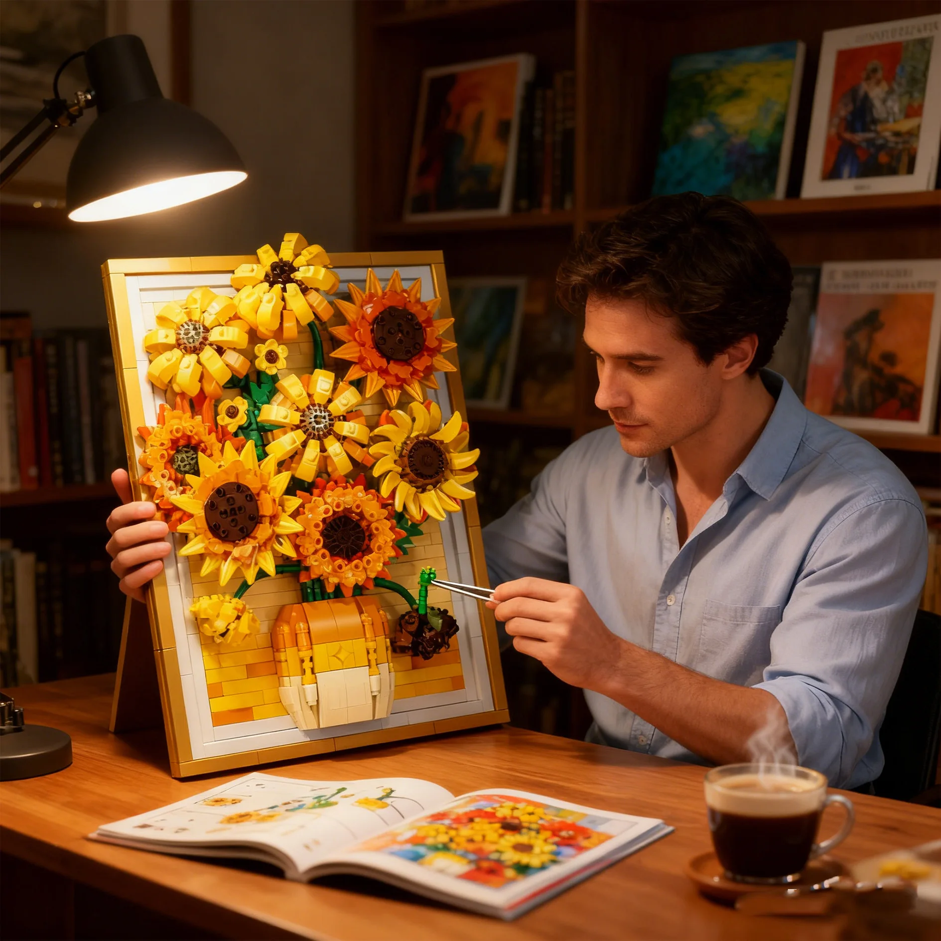 

Handmade Suower Bouquet Puzzle Home Decoration Girls Assembly Toy Adult Gift Magnetic Tile Building Blos Creative DIY