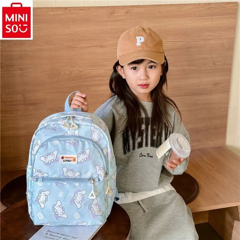 MINISO Sanrio-mochila de dibujos animados Hello Kitty Kuromi para niños, de gran capacidad bonita mochila, cómoda correa para el hombro