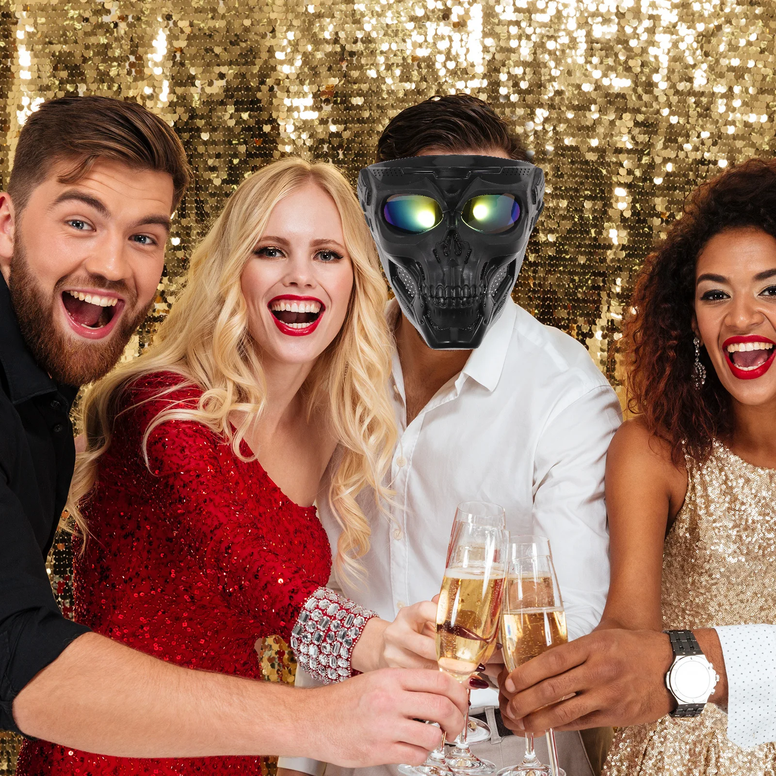 

Очки с черепом для косплея, маска для Хэллоуина, вечеринки, сценического выступления, карнавала, снаряжения для езды, унисекс, защитные уличные очки с