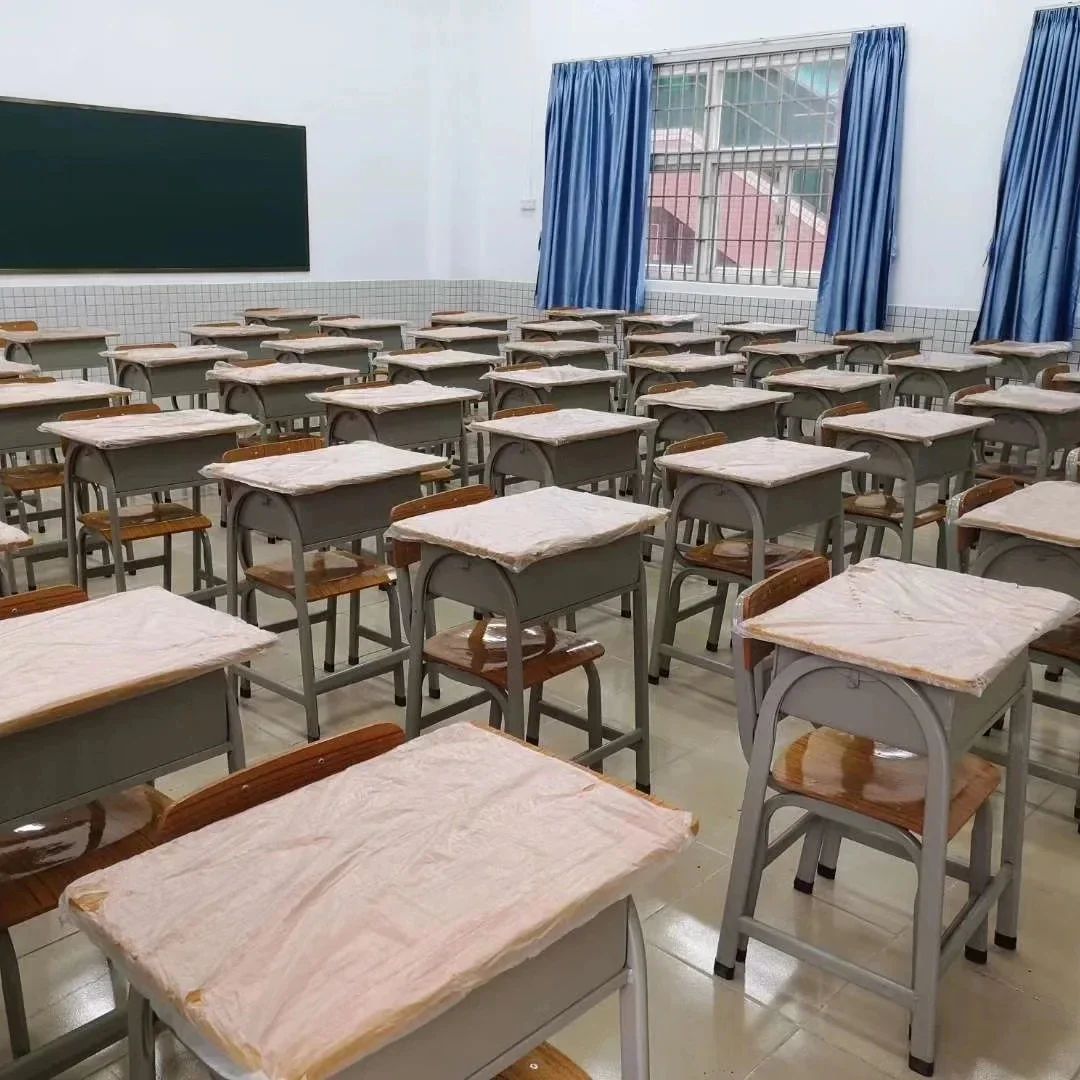 Juego de escritorio y sillas escolares de estudio universitario de alta calidad, sillas y mesas escolares para estudiantes en el aula, Metal moderno 360x150mm