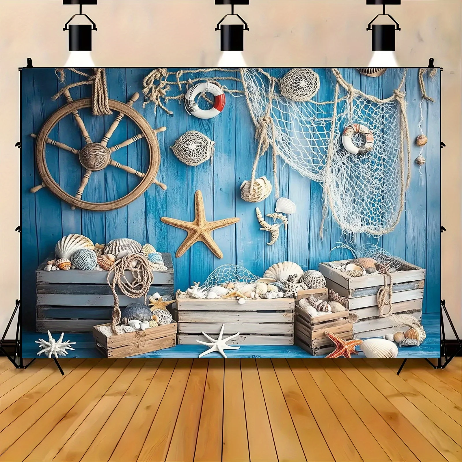 

1-местный фон-баннер в виде ракушки на океан, подходит для дней рождения, праздников, вечеринок, разных размеров на выбор.