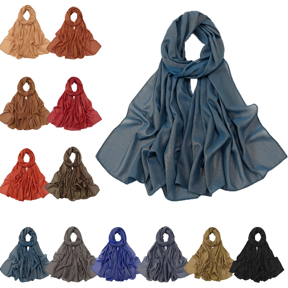 

Chiffon Scarf Women Muslim Hijab Headscarf Shawl Wrap Scarves Islamic Stoles Bandanas Femme Musulman Pashmina Bufanda Foulard