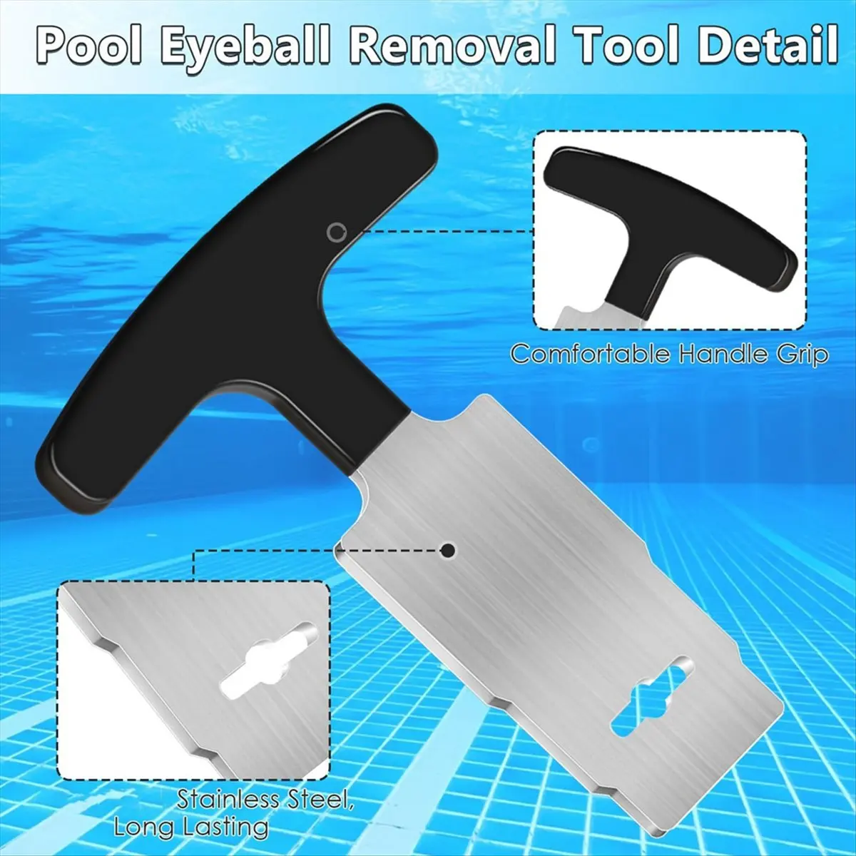 Y17A Pool Plug Removal Tool,for Above& Inground Pool Spa Return Jet Plug Nozzles Inlet Fittings Blue
