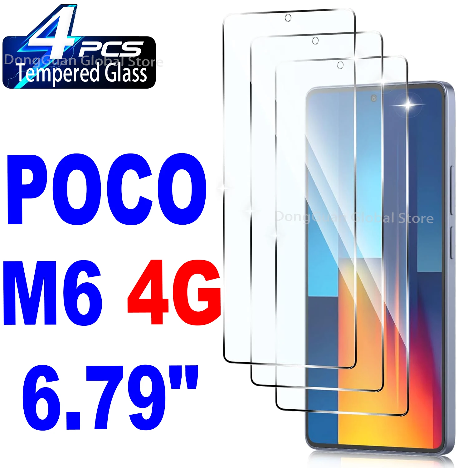 

For Xiaomi POCO M6 Tempered Glass Screen Protector Glass No Compatible M6 5G