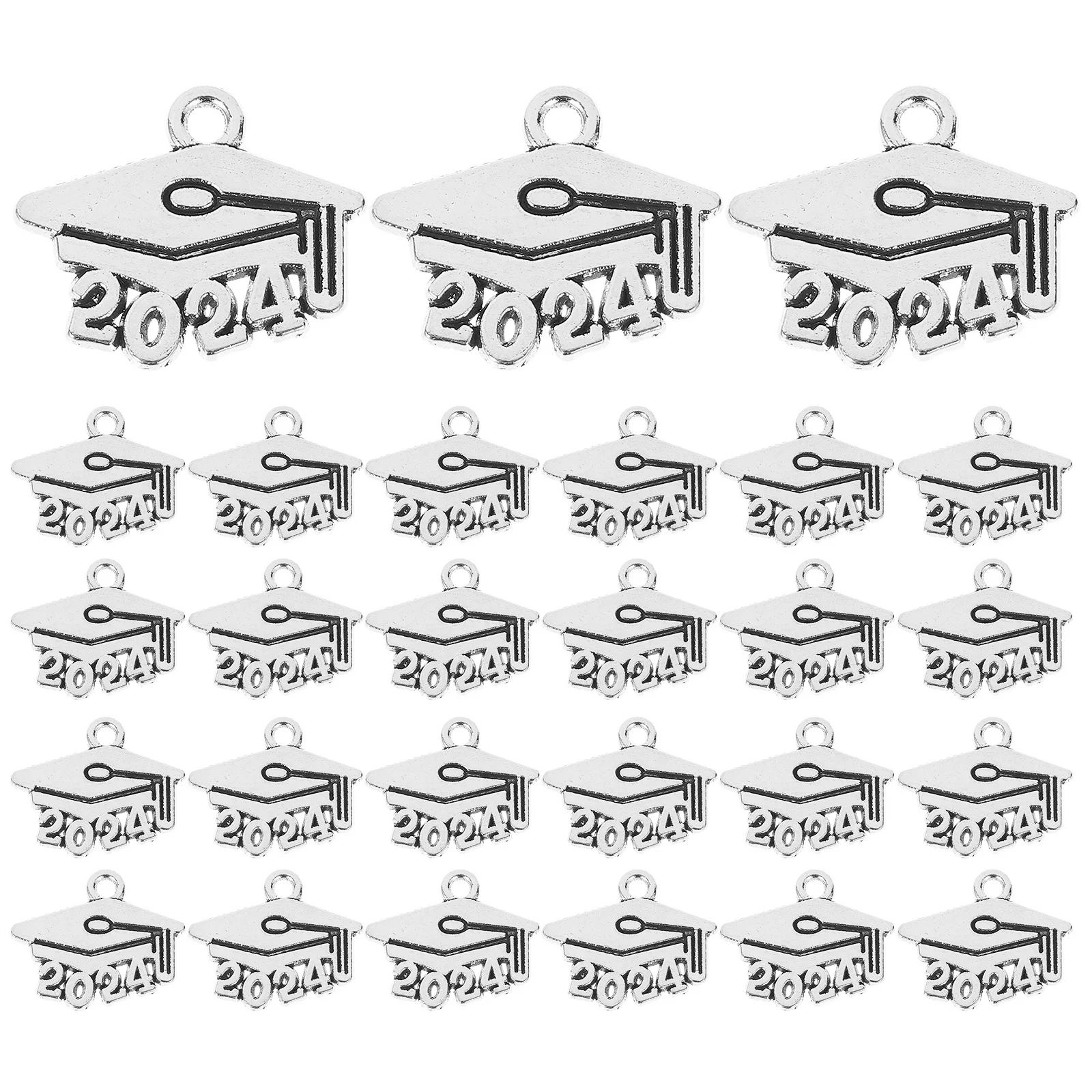 100 szt. 2024 Wisiorek Crafting Charms Graduation Hat Tassel Metal Alloy Wisiorki do tworzenia biżuterii