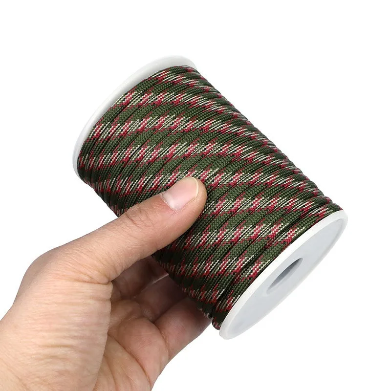Durchmesser 4mm, Länge 30m, aufrollbares neunadriges Paracord-Seil in verschiedenen Farben, geeignet zur Zeltverstärkung, Windseilbefestigung. – Detail 13