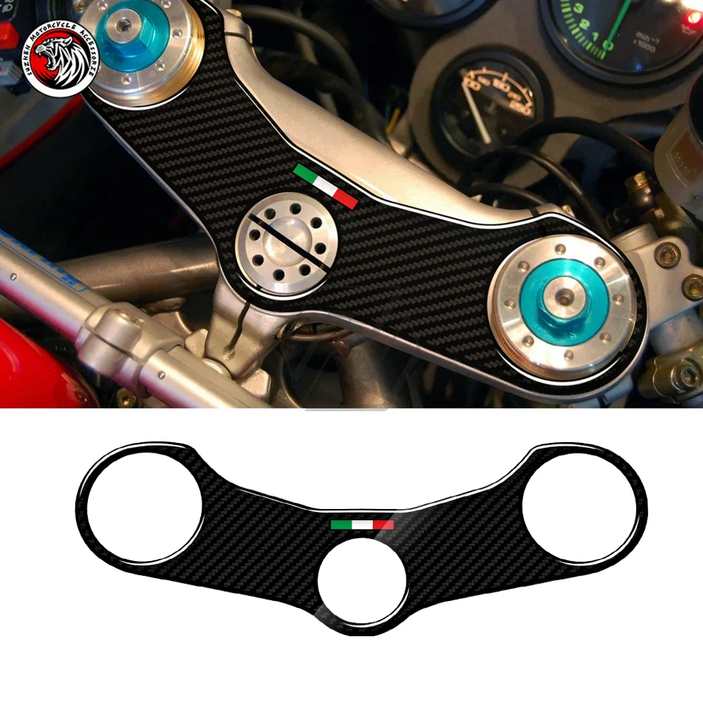 

3D Carbon-look Upper Triple Yoke Protector Tank Pad Case for Ducati 748 / 916 / 996 / 998 / 1199 / 1299 Models