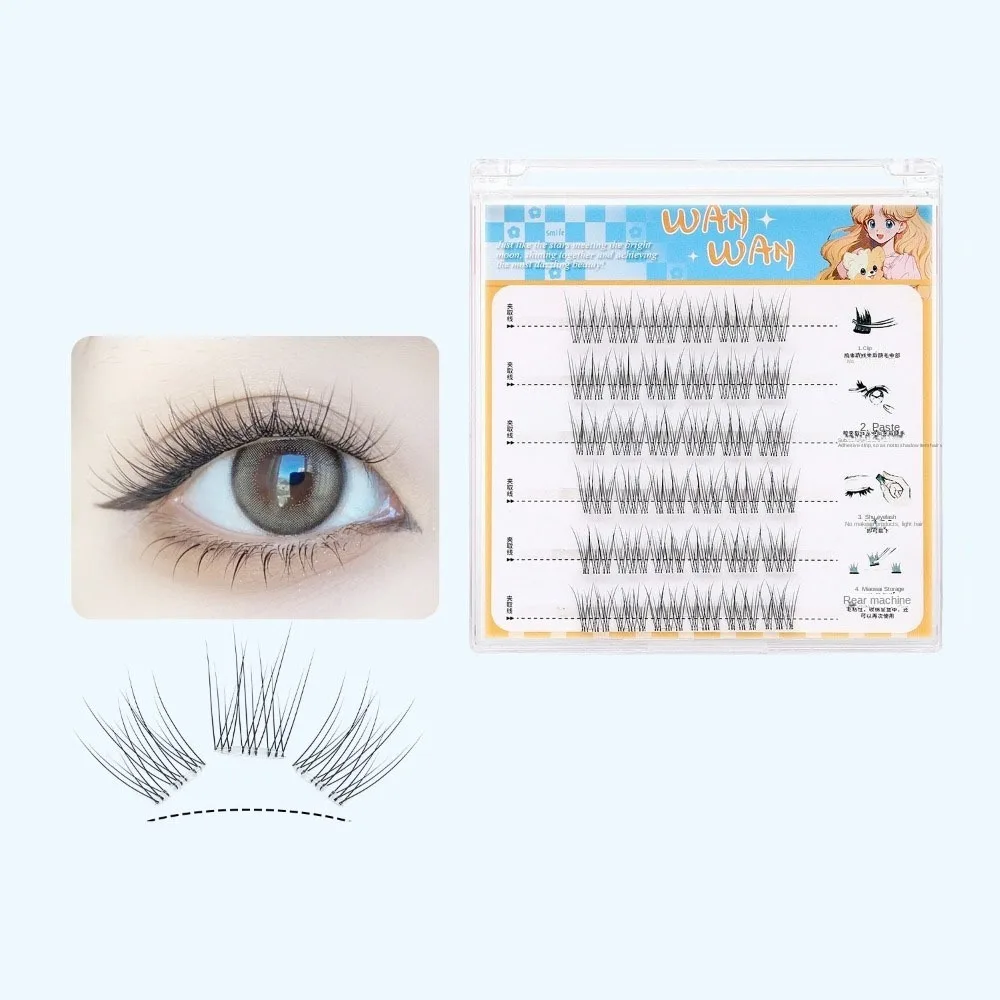 Doce auto-adesivo lash clusters maquiagem reutilizável cola livre cílios falsos de longa duração diy clusters cílios postiços ferramenta de maquiagem