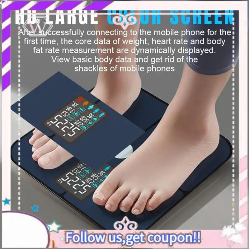 

Premium Smart ITO Heart Rate Scale Large Display Digital Smart Scale For Full Body Weight Fat Tracking For Bathroom Women Men