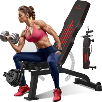 Workout Bench,Adjustable Weight Bench for Home Gym,Versatile Incline/Decline Workout Bench for Full Body Strength