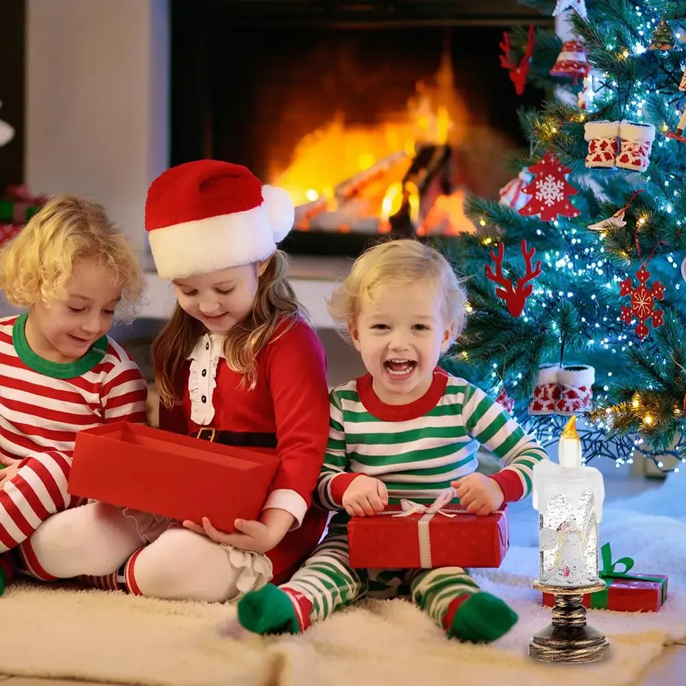 LED 촛불 크리스마스 Flameless 촛불 시뮬레이션 눈 촛불 빛 크리스마스 장식 크리스마스 선물