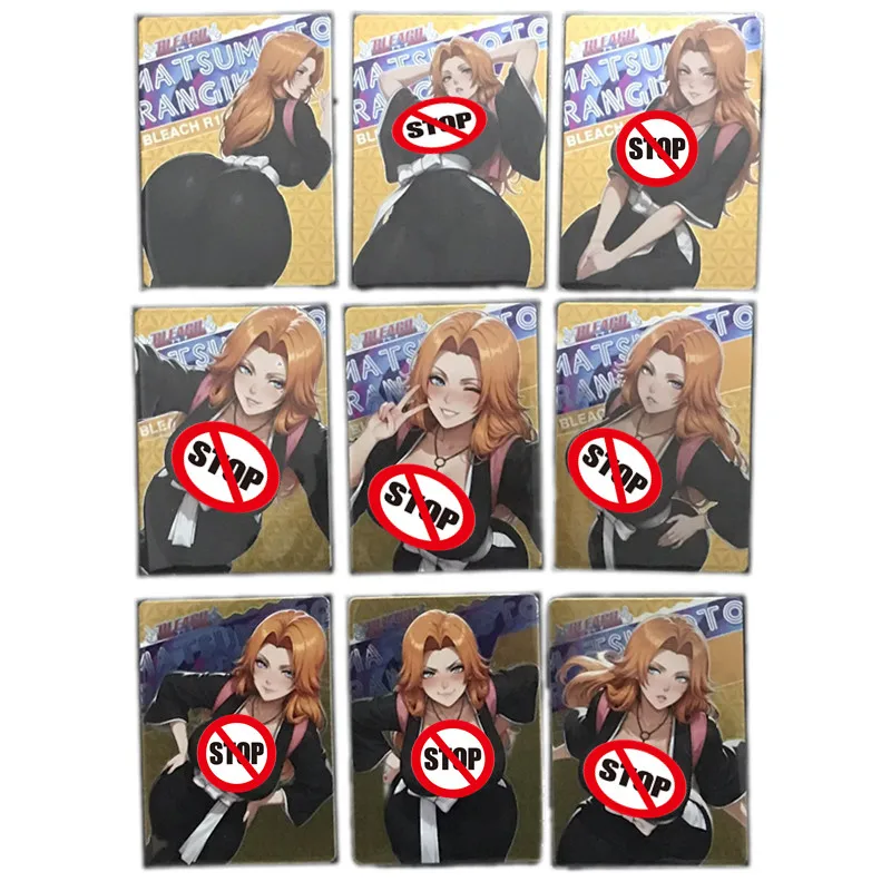 9 قطعة/المجموعة الكلاسيكية أنيمي أنثى شخصية مثير عارية بطاقة الموت ماتسوموتو رانجيكو هواية لعبة تنافسية هدية DIY جمع بطاقة