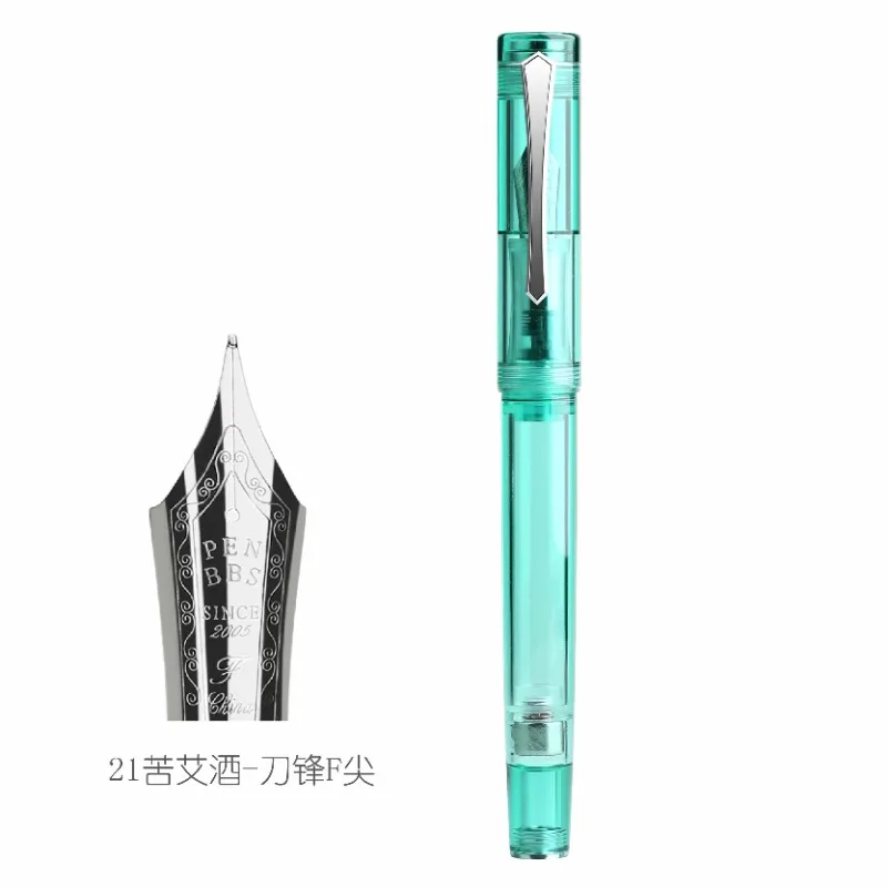 

New PENBBS 487 Imported Resin Fountain Pen Magnet Inking Business Writing Practice Blade F 0.5MM Nib Writing Ink Pen Stationery