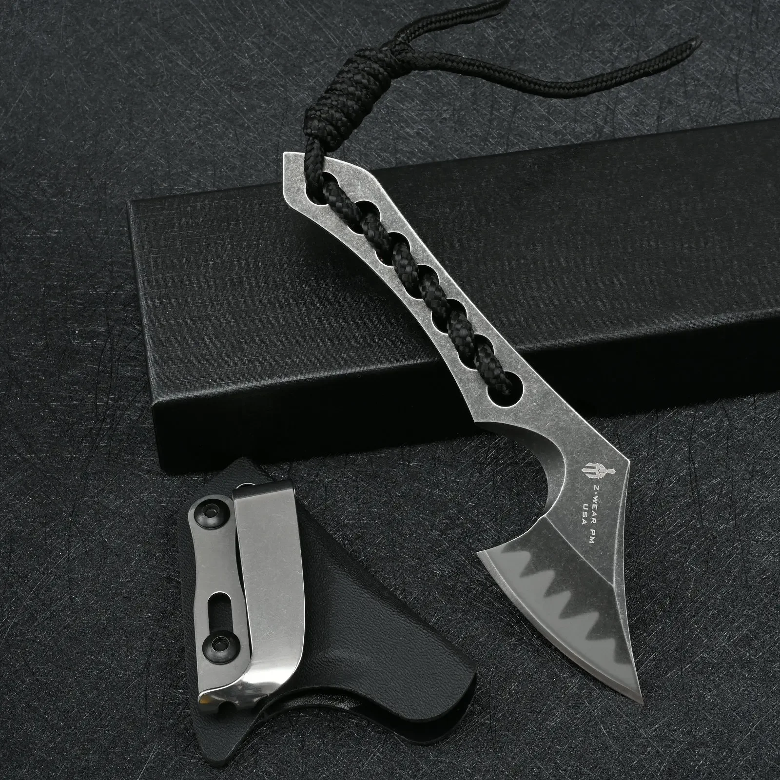 1PC Outdoor EDC Survival Multi Functional Portable Mini Tactical Axe Knife with K Sheath Camping Tools