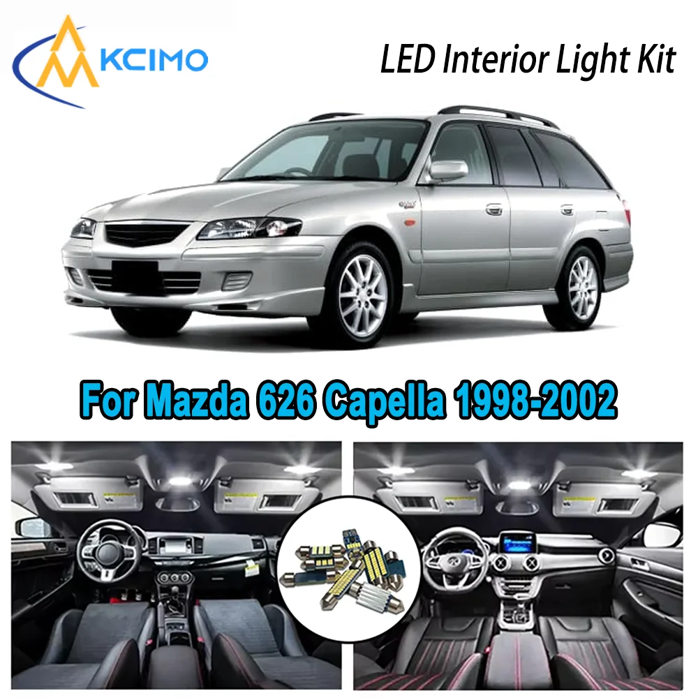 

High-Quality LED Interior Kit for Mazda 626 Capella 1998-2002 1999 2000 2001 Premium Error-Free Dome Map Trunk Automotive Lamps