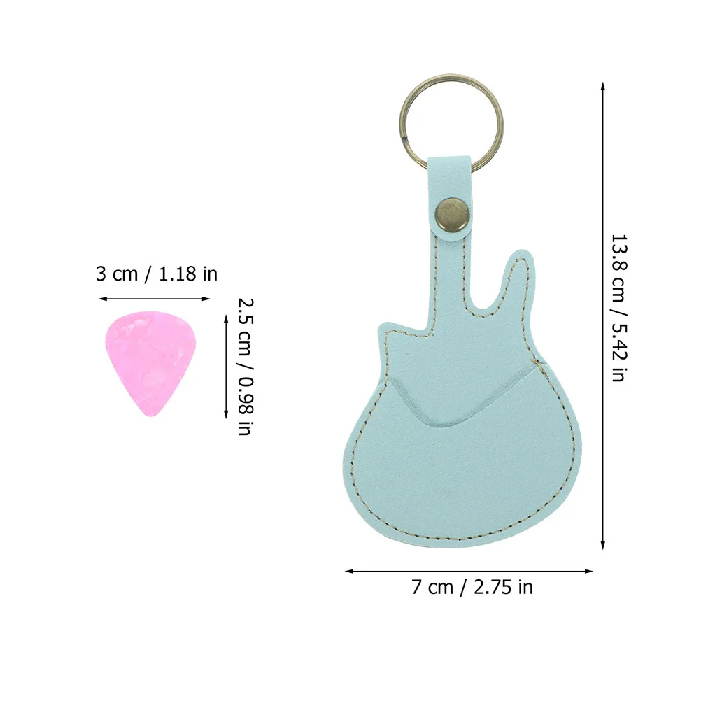 

1Set Portable Guitar Picks Storage Bag PU Material Durable Small Pouch Keychain for Electric Acoustic Bass Folk Guitar Picks