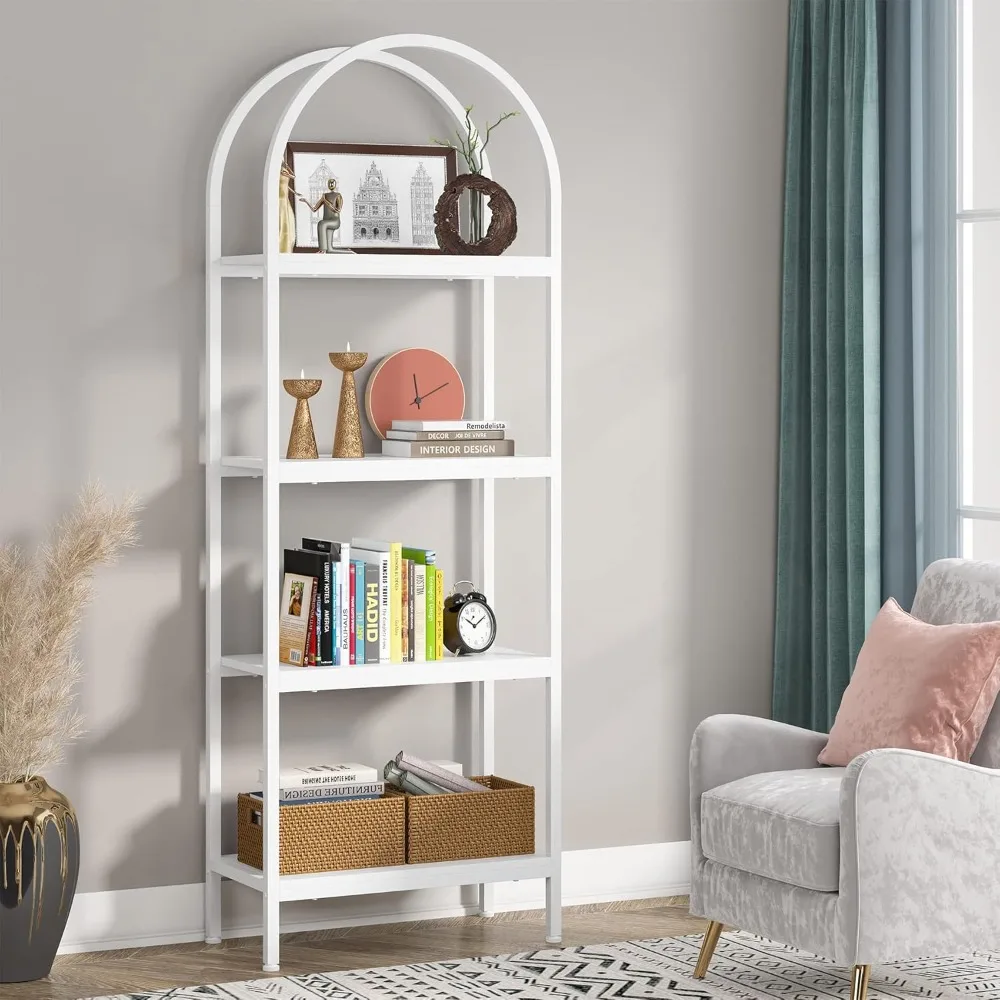 

4-Tier Open Bookshelf, 70.8" Industrial Wood Bookcase Storage Shelves with Metal Frame,Freestanding Display Rack Tall