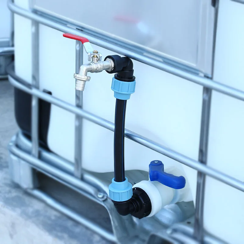 Barrel Connection Series Fittings Garden Pipe Direct Elbow Three-way Heightening Alloy Faucet Stacking Connection Set Weather