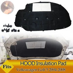 Front Engine Hood Insulation Pad Soundproof Mat Cover Foam Sound Heat Cotton Fireproof for Volkswagen Golf 5 2004-2008