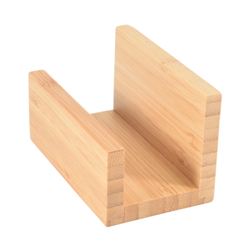 

Bamboo Wood Desktop Business Card Holder For Desk Sturdy Business Card Display Stand For Office Suitable For Men Women