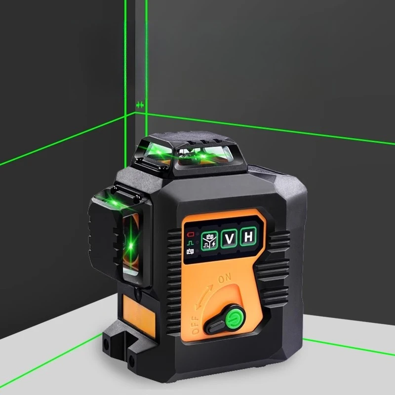 12-Wire Laser Level High Precision Strong Light Thin Line LSG6666 Green Light Infrared Wall Attachment Instrument