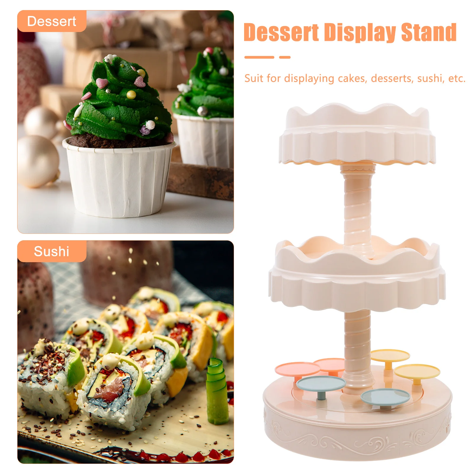 1pcs Automatic Rotating Dessert Display Stand Multi Layer Cake For Weddings Birthdays Party Events Cupcake Holder