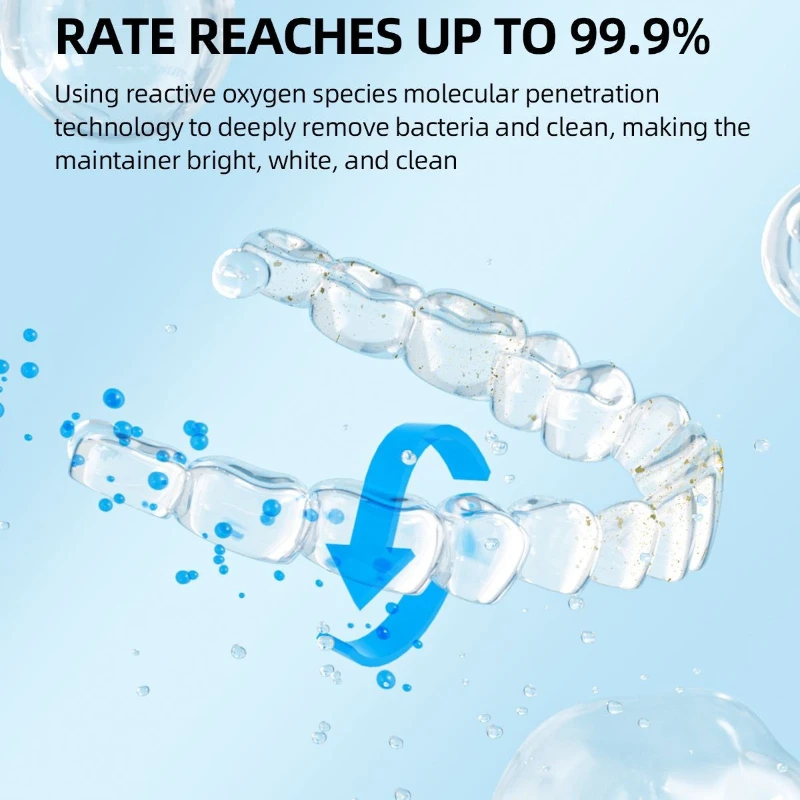 Orthodontic Holder Invisible Braces Cleaning Effervescent Tablets Corrective Cleaning Braces Destained Fruity Denture Cleaning image 3