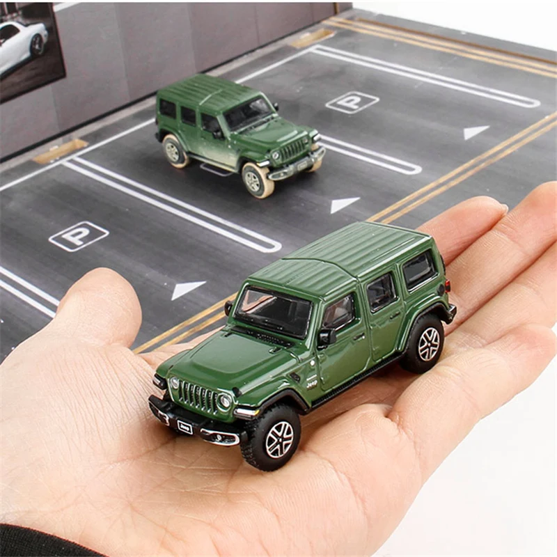 1/64 Jeeps Wrangler Rubicon Alloy Car Model Diecast Simulation Metal Off-road Vehicles Car Model Miniature Scale Collection Toys