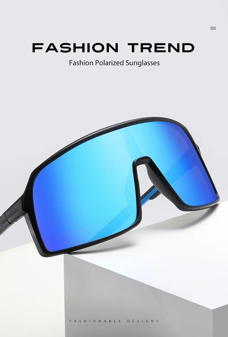 

The new TR90 one-piece large-frame sunglasses trend men's polarized sports sunglasses riding one-piece sunglasses Conjoined