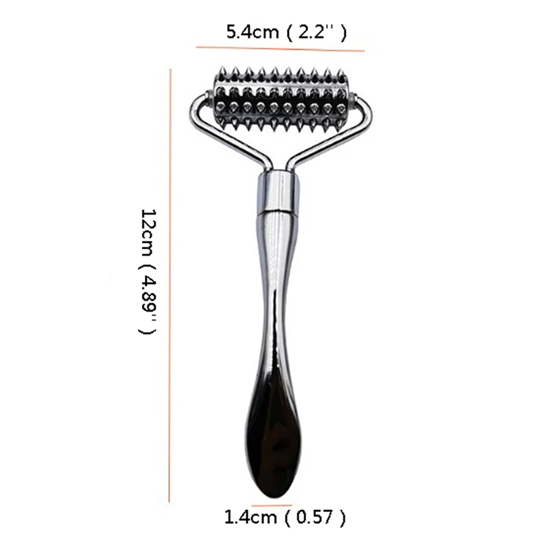 Stainless steel pointed roller spatula massage ball stone face roller massager to improve neck facial beauty skin care tool