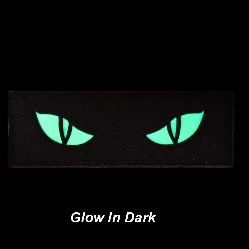 5PCS/Set,Cat Tiger Eyes Hook Fasteners Patches Glow In Dark,Military Stickers Tactical Applique For Backpack,Vest,Helmet, Gear view 6