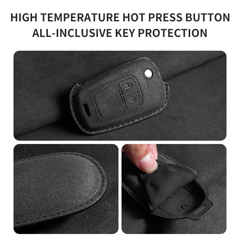 Suede Car Flip Key Case Cover for Chevrolet Cruze Aveo Trax Sail Malibu Captiva Opel Vauxhall Astra J Corsa Insignia Mokka