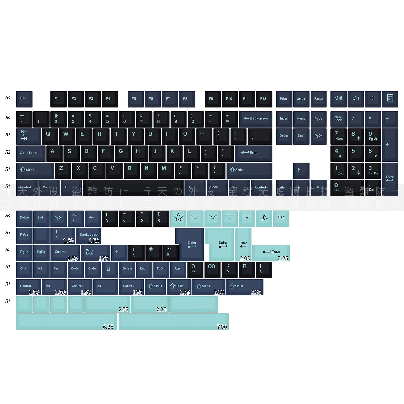 173 Keys GMK Hammerhead Dark Keycaps PBT Double Shot Keycap Cherry Profile Key Caps With ISO Enter 7U Spacebar HHKB EU Layout