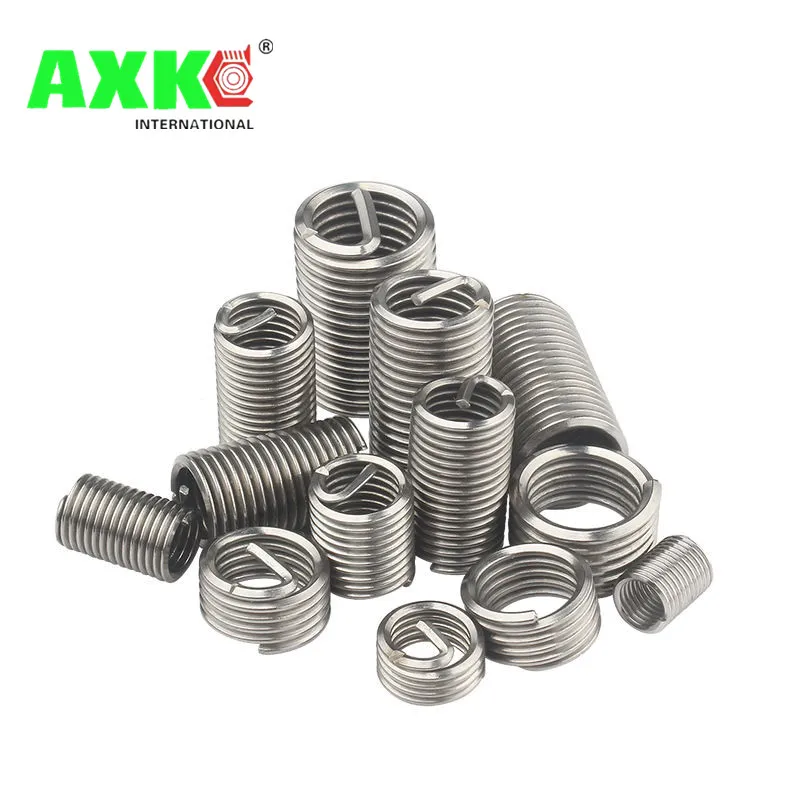 AXK 100pcs M2*0.4*1.5D Wire Thread Insert Stainless steel m2 screw bushing ,Wire screw sleeve,Thread Repair