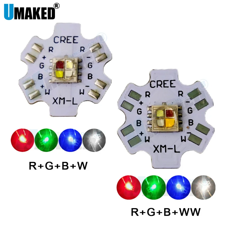 10szt XML5050 RGBW RGBWW RGB+Cool/Warm White 12w 4 chip LED Emitter Żarówka montowana na 20mm Star PCB do oświetlenia scenicznego