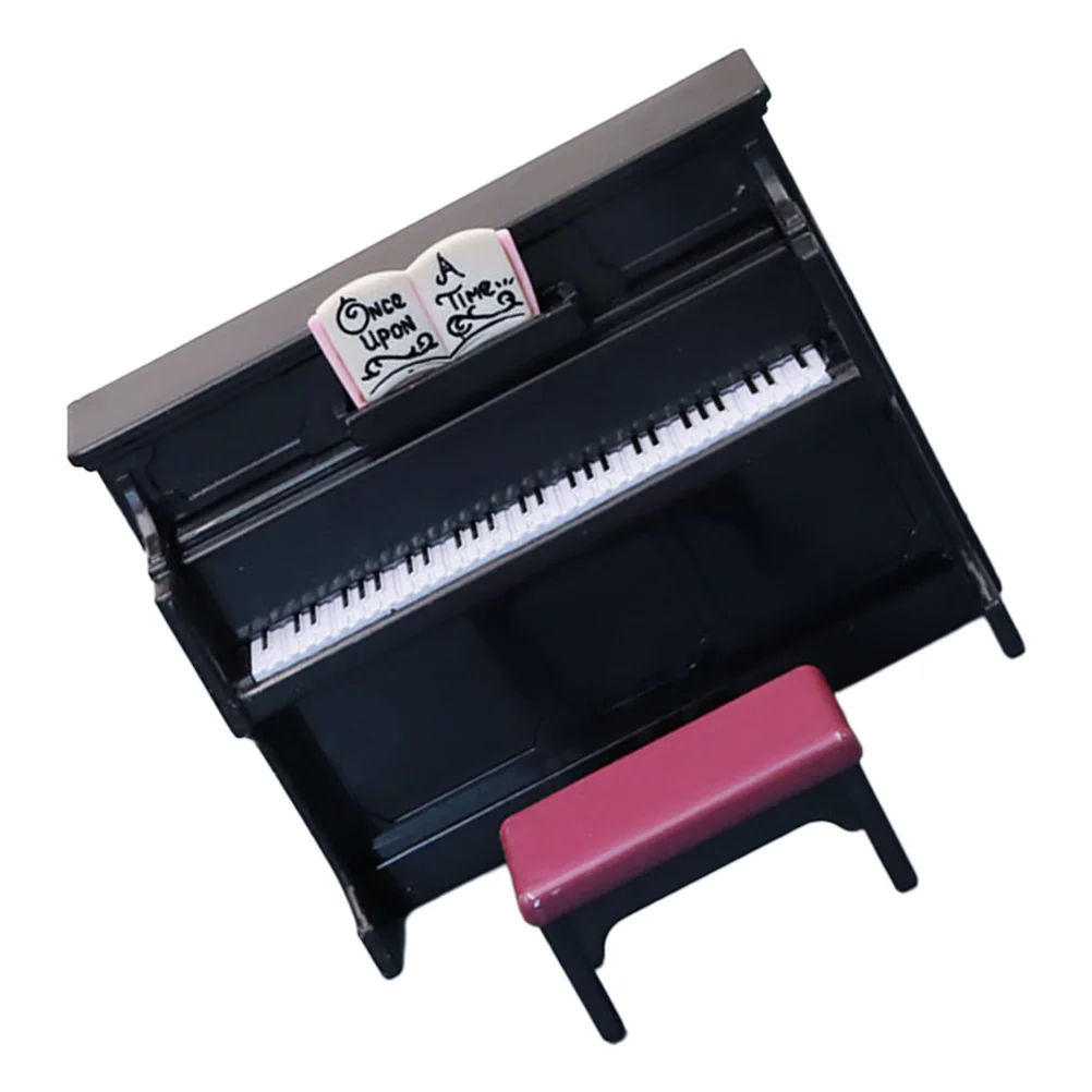 Mini pianoforte ornamento piccoli mobili ornamento romanzo foto puntello decorazione accessorio modello sgabello fai da te giocattolo micro modelli paesaggistici