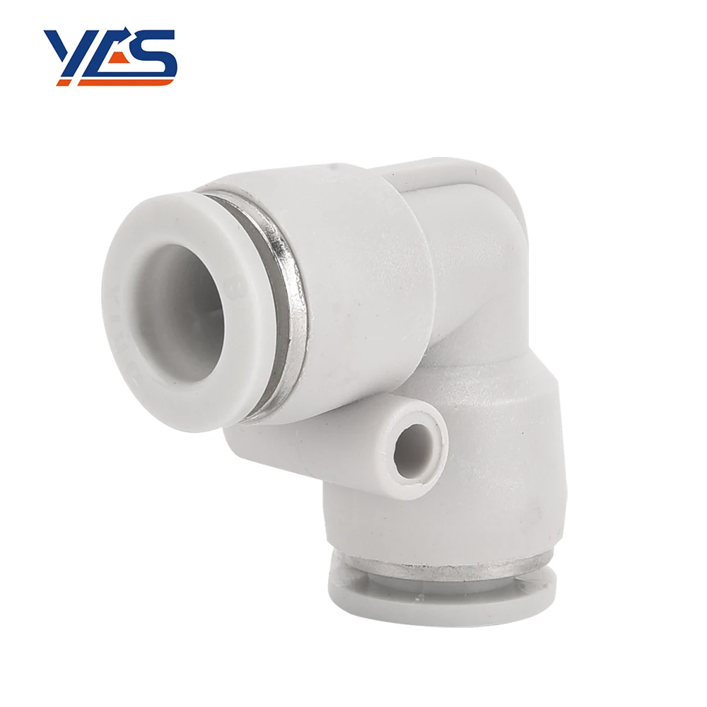 High Quality White PV Series 90 degree elbow hose connector Quick air fitting plastic hose fitting penumatic fitting