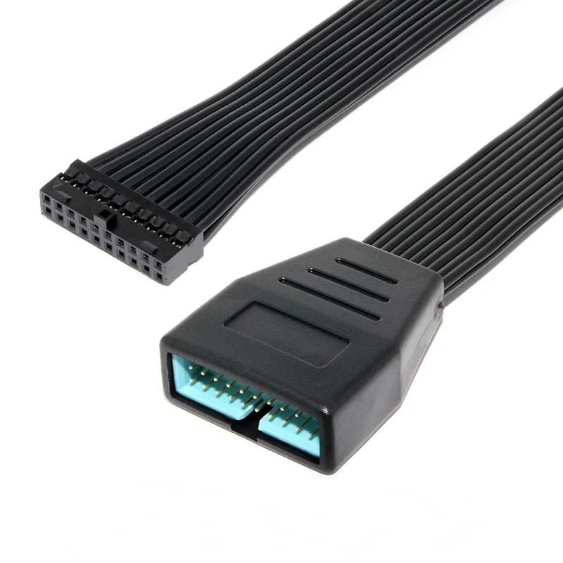 1PC Mini USB 3.0 19PIN Internal Expansion Adapter Cable Black Flat Cable 15cm 30cm