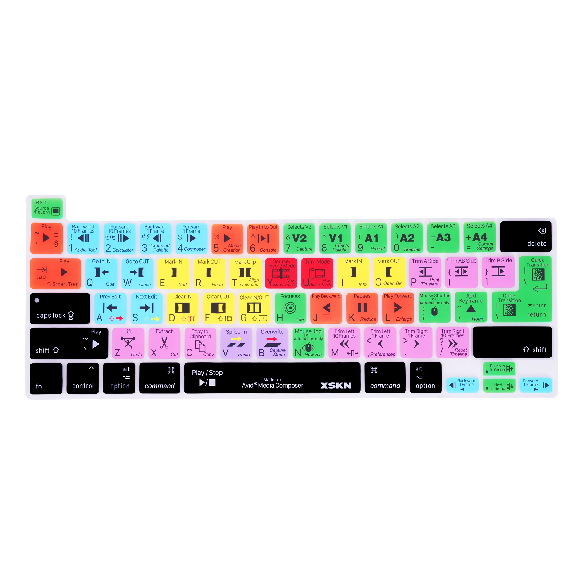 

XSKN Avid Media Composer Shortcuts Silicone Keyboard Cover for MacBook Pro 13.3/16 inch Touch Bar A2338 M2 M1 A2289 A2251 A2141