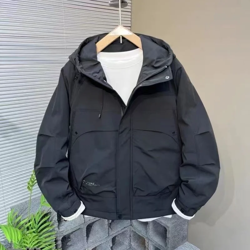 New Autumn and Winter Men's Hooded Jacket Trendy Cotton Jacket Thick and Loose Warm Cotton Jacket All Match Casual Top
