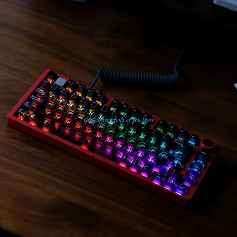 H9EB 114KEYS الأصلي ارتفاع مفتاح الشفافية PC Backlits Keycap للمفاتيح